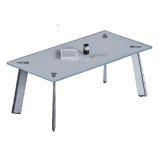 SHIRAZ Coffee Table 120cm White – Rectangular Modern Coffee Table with Aluminum & Metal Frame, 45cm Height – Sleek, Durable Design for Living Room, Office, or Lounge Spaces