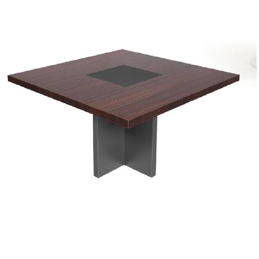 APEX Round Meeting Table 120cm Oak/Grey – Modern Conference Table with 75cm Height, Sturdy Particle Board Construction, Ideal for Office and Collaborative Spaces