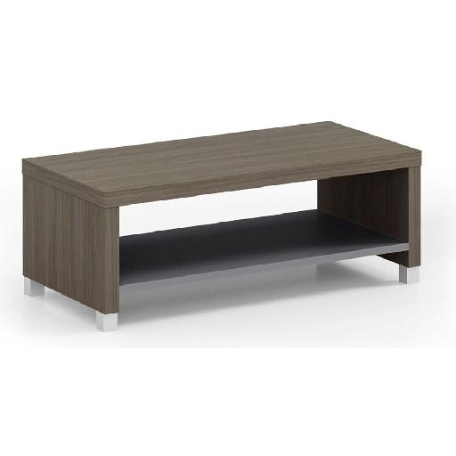 RESPECT Coffee Table 120cm Walnut/Grey – Square Modern Coffee Table with 45cm Height, Melamine Wood Finish, Fixed Design for Office Lounge or Living Room