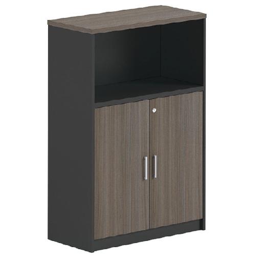 RESPECT Storage Unit 80cm Brown/Grey – Tall Freestanding Cabinet with 120cm Height, Compact 40cm Depth, Modern Design for Office or Home Organization