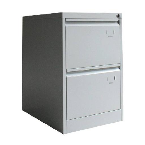 STEEL 2-Drawer Mobile Pedestal Cabinet – 73cm Height Grey/White Metal Drawer Unit with Electrostatic Powder Coating, Durable Construction for Office or Home Storage