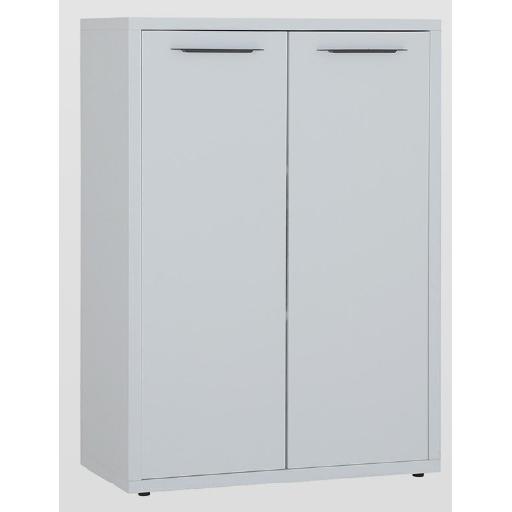 DISEGNO Storage Unit in Walnut/Grey – 82 cm Length x 36 cm Depth x 112 cm Height, White Color Family, 29 kg