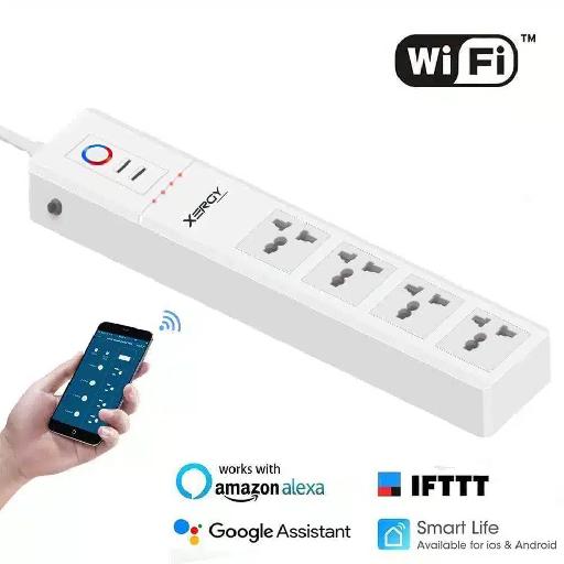 Smart Power Strip – Wi-Fi Surge Protector Extension Board with 4 Outlets & 2 USB Ports