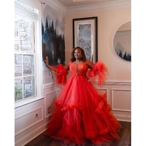Gift of Elegance: Salamander Orange Custom Ensemble by Amoasi Official