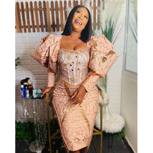 Exaggerated Sleeve Brocade Elegance by Amoasi Official