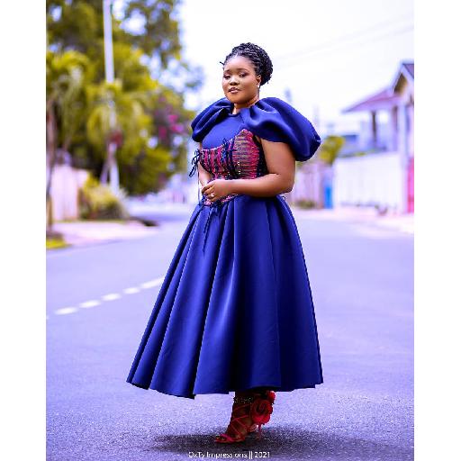 Signature Scuba Elegance: Tea-Length Dress with Detachable Waist Cincher
