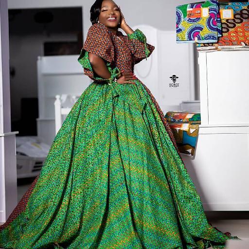 Exquisite Custom Wax Print Gown by Amoasi Official