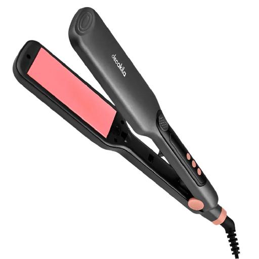 Decakila Hair Straightener – KEHS035B | 64W Power, Extra-Wide Ceramic Plates, 7 Heat Settings, LED Display, Max Temp 210°C