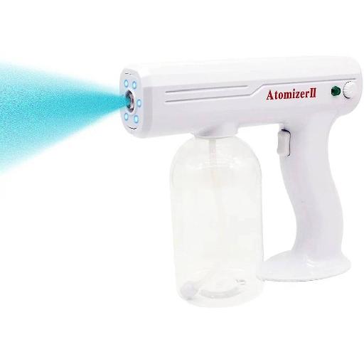 Atomizer II Portable Rechargeable Disinfectant Spray Gun – 800ml Capacity, Blue Light Fogger, Cordless Lithium Battery Powered