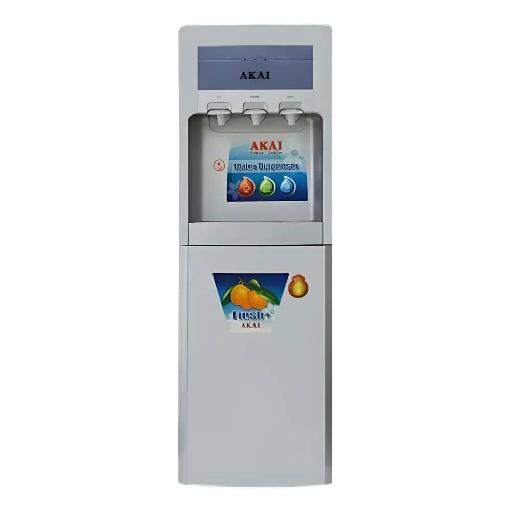 Akai Top Load Water Dispenser with Built-In Fridge – WD019A1006 | 3-Tap Hot, Cold & Normal Water | 16L Refrigerator | Stainless Steel Tanks | Overheat Protection