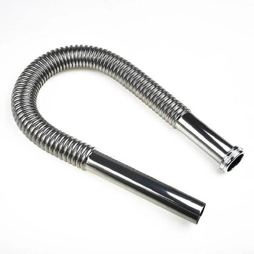 Stainless Steel Flexible Sink Waste Hose – S04001C (800mm) | High-Temperature, Rust-Resistant Waste Pipe for Kitchen & Bathroom Sinks