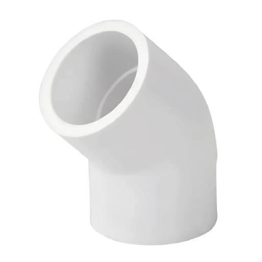 Wadfow 45° PVC Elbow 3/4" & 1" – WVL1824 & WVL1821, High-Pressure Rated, Durable PVC Fittings for Cold & Warm Water Plumbing
