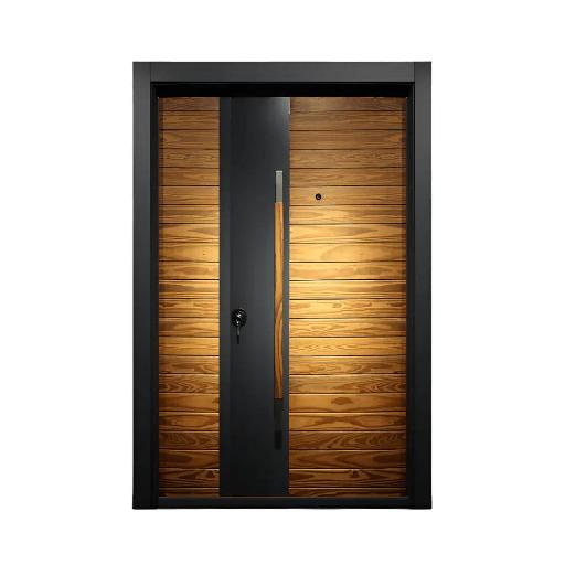 Decordin Luxury One & Half Door – PORTAL 011 | Alucobond & Thermo Wood, Central Lock System, Classic Wooden Finish & 7ft x 4ft Prestige Design