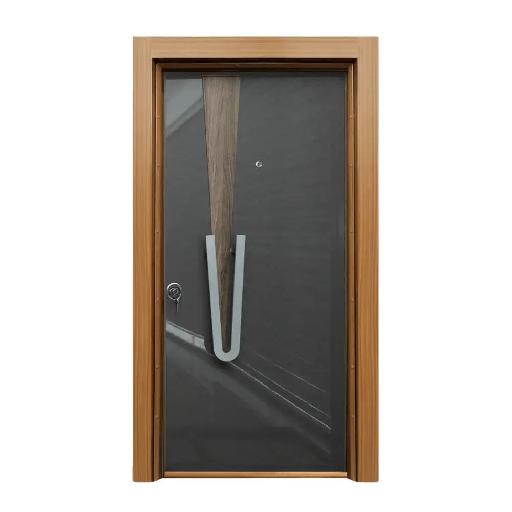 Decordin Luxury Single Door – PMR-012 | PVC Laminate Finish, Antique Frame, Central Lock System & Modern Styling for Stylish Entryways