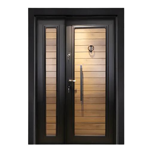 Laminox One & Half Door – PMR 019 – 7ft x 4ft Classic Wooden Finish Door with Mono Lock System & Knocker Peephole for Secure and Elegant Entrances