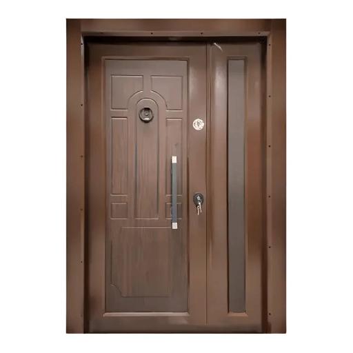 Laminox One & Half Door – PMR 020 – 7ft x 4ft Security Door with Classic Wooden Finish, Mono Lock System & Knocker Peephole for Elegant Main Entrances