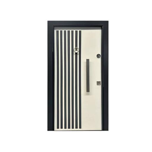 Turkish Stainless Steel Exterior Security Door – CK-4 – Polished Finish, Heavy-Duty, Multi-Point Locking