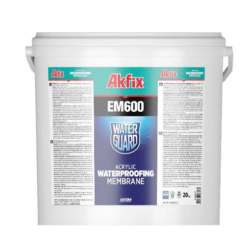 Akfix Waterguard Acrylic Waterproofing Membrane – EM600 | Seamless Elastic Coating for Roofs, Balconies & Facades