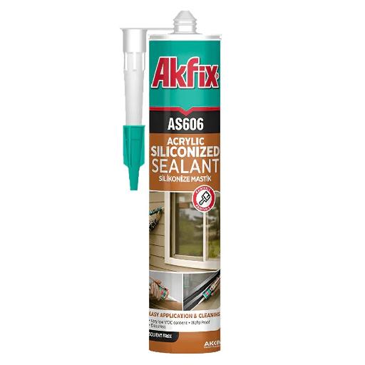 Akfix White Siliconized Acrylic Sealant 310ml – AS606W | Paintable Flexible Sealant for Indoor & Outdoor Cracks & Joints