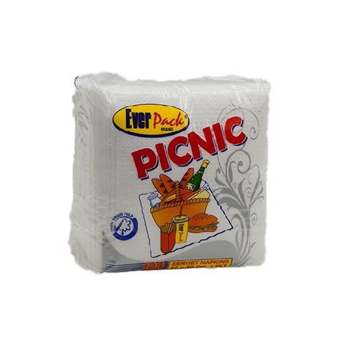 Lesfam - Everpack Picnic Table Napkin | 100% Virgin Pulp, 100-Pack, 1-Ply, 29 x 29cm