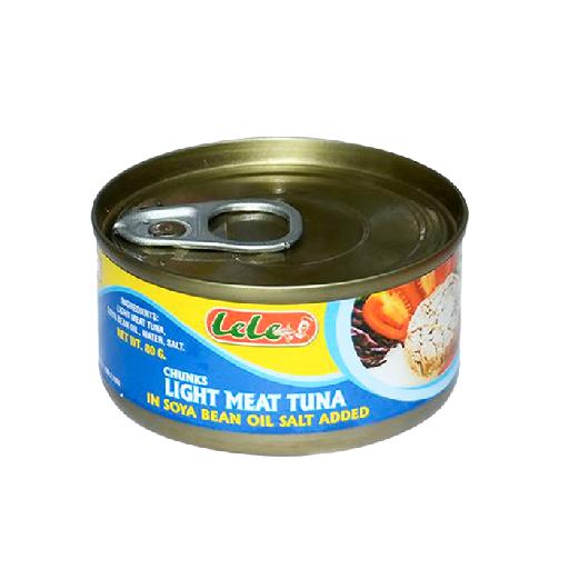 Lesfam - Lele Tuna Chunks in Soya Bean Oil 80g | Tender Tuna Chunks in Light Soya Bean Oil