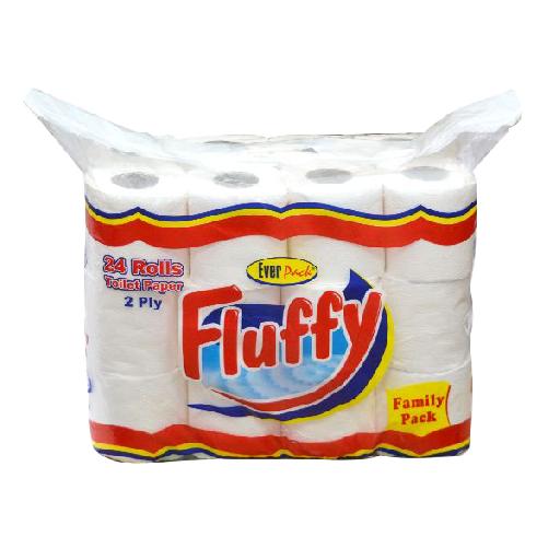 Lesfam – Fluffy Family Toilet Roll (24 Rolls) | 2-Ply Soft & Absorbent Tissue