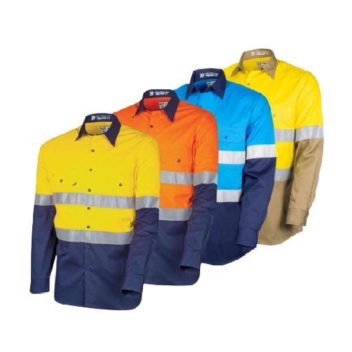 CAROK GLOBAL TRu Work Wear Mining Shirt – High-Visibility, Breathable Cotton Safety Shirt