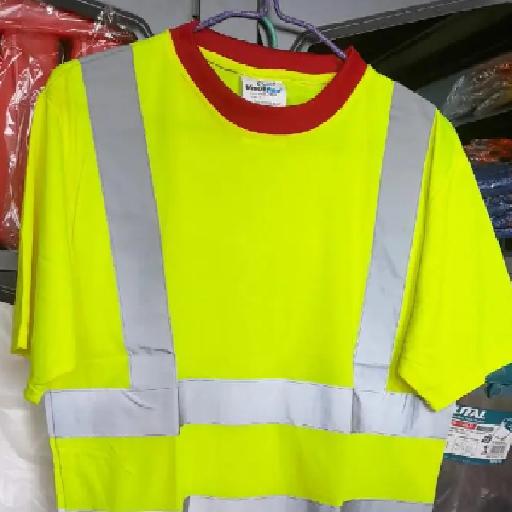 Icobeg Reflective Safety Shirt – High Visibility Round Neck Uniform by Vaultex for Workplace Protection