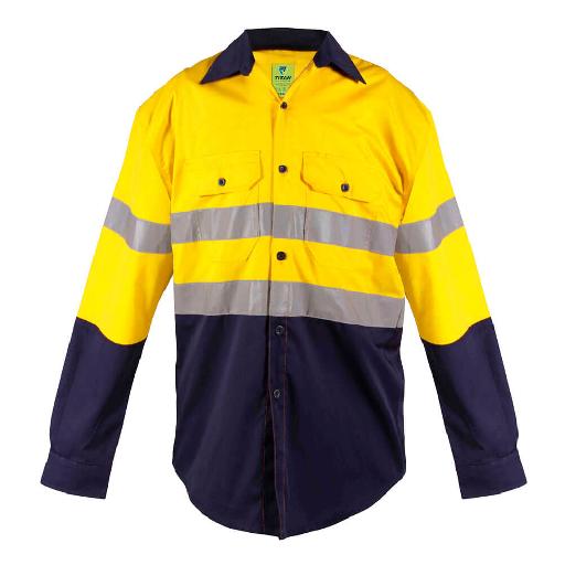 Icobeg BROQ/Promac Mining Uniform – High-Visibility Cotton Drill Shirt for Industrial and Construction Use
