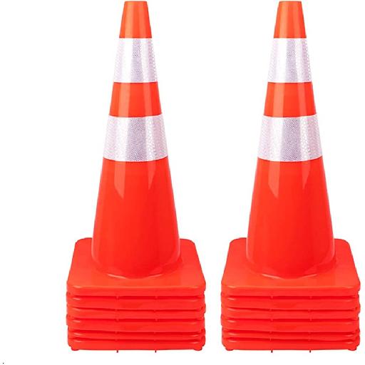 Icobeg Plastic Traffic Cones/Road Cones – Durable and Reflective for Enhanced Safety