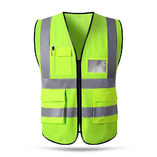Totech - Lime Green Zipped Reflective Safety Vest