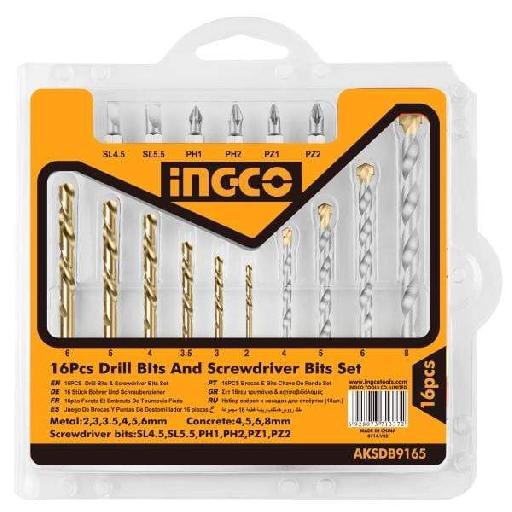 Farmline – Ingco 16 Pieces Drill Bits & Screwdriver Bits Set – AKSDB9165