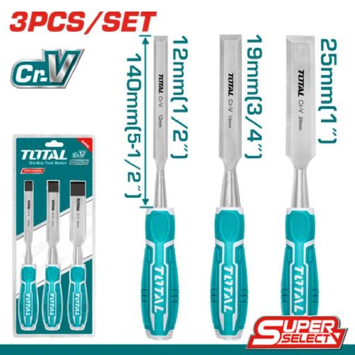 Farmline – Total 3 Pieces Wood Chisel Set – THT41K0302