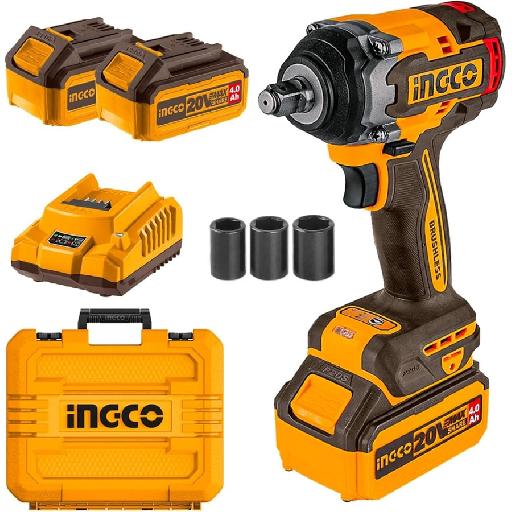 Farmline - Ingco 1/2" Lithium-Ion Cordless Impact Wrench 500NM with Two 20V 4.0Ah Batteries & Charger - CIWLI2050