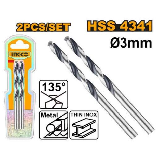 Ingco Power Tools Accessories 4341 HSS Drill Bit 3mm (DBT1200034)