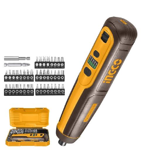 Ingco Lithium-Ion Cordless Screwdriver 4V with 41 Pieces Accessories CSDLI0406