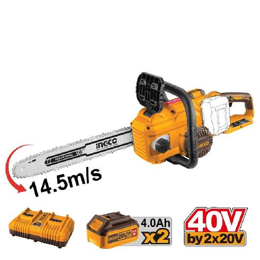 Ingco Brushless 16" Lithium-Ion Cordless Chain Saw with Two 20V 4.0Ah Batteries & Charger CGSLI401682