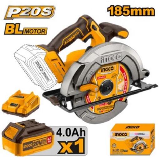 Ingco 7" Cordless Circular Saw 20V with 20V 4.0Ah Battery & Charger CSLI18511