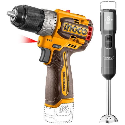 Ingco 16V Lithium-Ion Cordless Drill & Hand Blender Combo Kit – CKLI1628