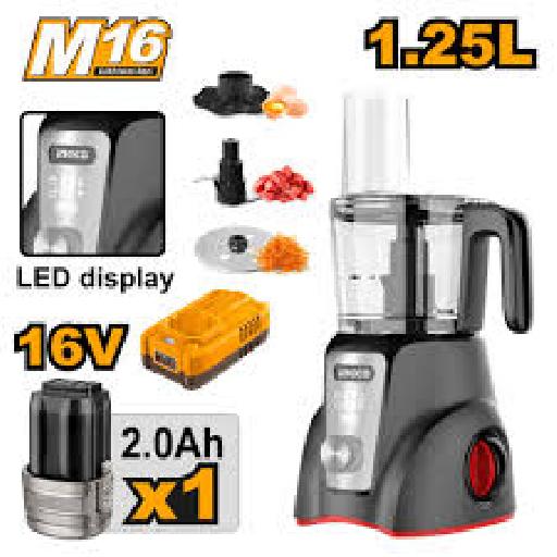 Ingco 1.25L Cordless Food Processor 250W – CFP027K