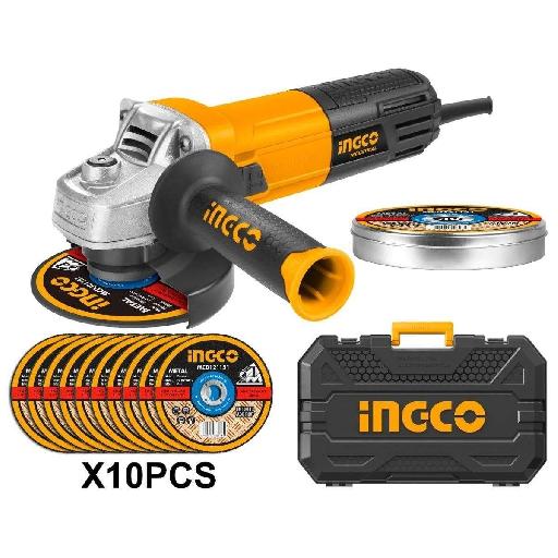 Ingco 4.5"/115mm Angle Grinder 950W with 10 Pieces Cutting Disc – AG8508-1