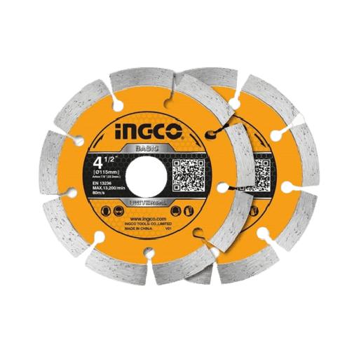 Ingco 2-Pieces 4.5"/115mm Wet & Dry Diamond Disc – DMD0111523