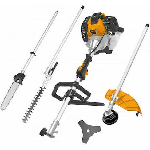 Ingco Gasoline 4 in 1 52cc Multi-Tools – Grass Cutter, Chain-saw, Trimmer & Bush Cutter – GMT55231