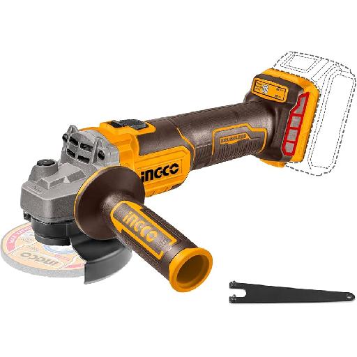 Ingco 4.5 in / 115mm Lithium-Ion Cordless Angle Grinder – CAGLI211541