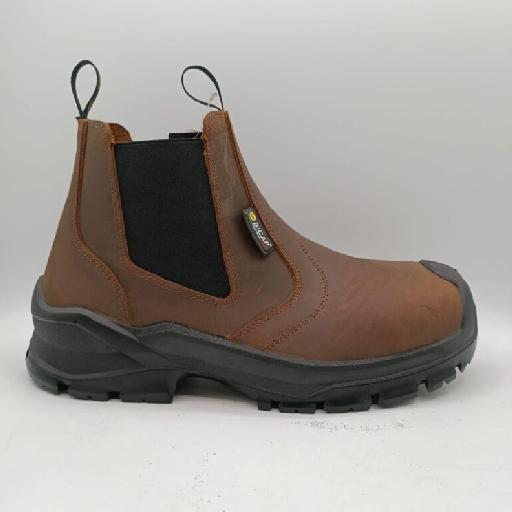 JTS Bicap Pair of Safety Boots – EASY BROWN S3 SRC – Durable Water-Repellent Nubuck Safety Footwear