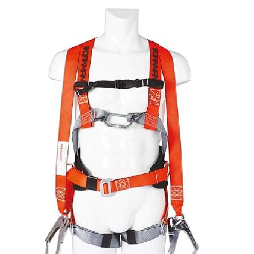 JTS Workman Safety Harness with Double Lanyard – Full Body Fall Protection with D-Rings and Scaffolding Hooks