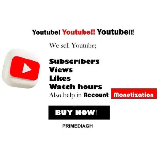 Primediagh - Youtube Services( Subscribers - Likes - Views - Watch Hours)