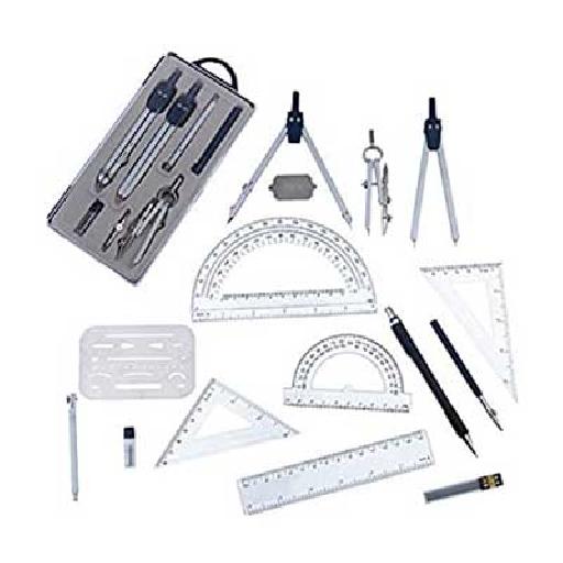 Drawing Instruments Set – Precision Tools with Stainless Steel & Plastic Components