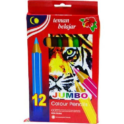 Jumbo Colour Pencils – Pack of 12 Vibrant High-Quality Colours
