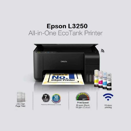Epson EcoTank L3250 Color A4 Wi-Fi All-in-One Ink Tank Printer – Print, Scan, Copy – High Yield, Ultra-Low-Cost Printing